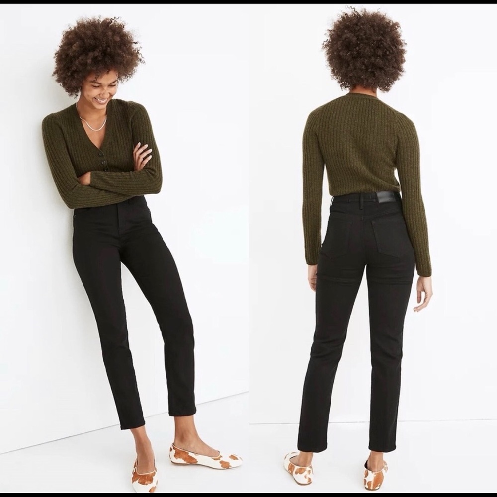Madewell Stovepipe Black Jeans Carbondale Wash 31 Petite